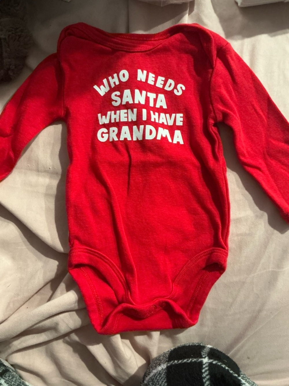 okie dokie Red Long-Sleeve onesie 3m